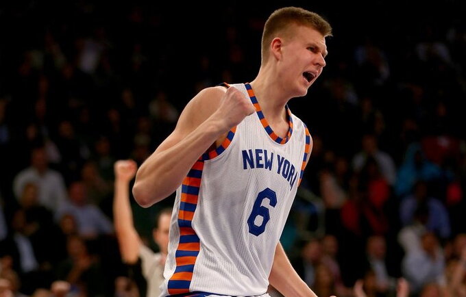 K.Porzingis buvo geriausias mėnesio naujokas Rytuose (Scanpix nuotr.)