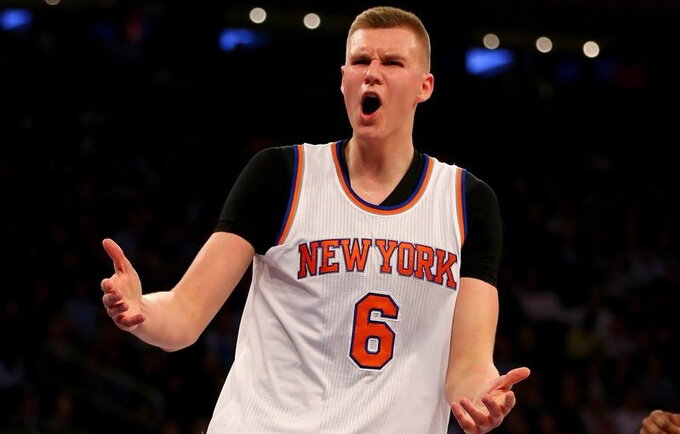 K.Porzingis pataikė puikų metimą (Scanpix nuotr.)