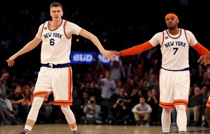 K.Porzingis nenori atsisveikinti su C.Anthony (Scanpix nuotr.)
