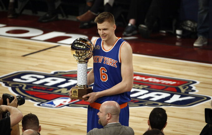 K.Porzingis laimėjo konkursą (Scanpix nuotr.)